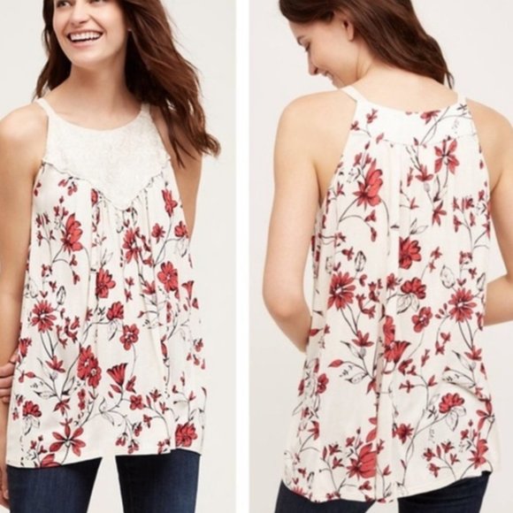 Anthropologie Tops - One September floral print "Kennedia" tank medium